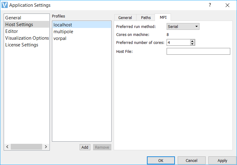 application settings engine menu